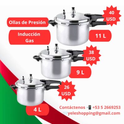 Olla de Presión 9L, 3 válvulas