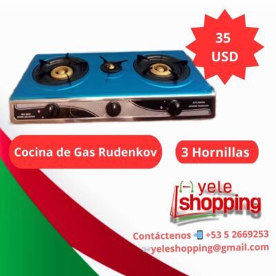 Cocina de Gas Rudenkov de 3 Hornillas