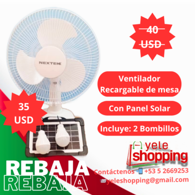 Ventilador de Mesa Recargable Nextek 12¨