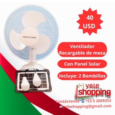 Ventilador de Mesa Recargable Nextek 12¨