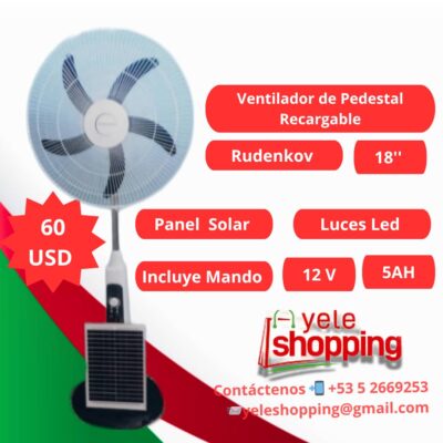 Ventilador de Pedestal Recargable Rudenkov
