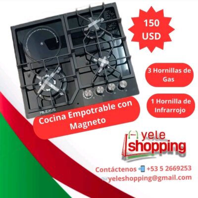 Cocina de Gas e Infrarroja Empotrable con Magneto Milexus