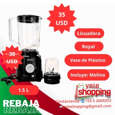 Licuadora 2 en 1 Royal 1.5L
