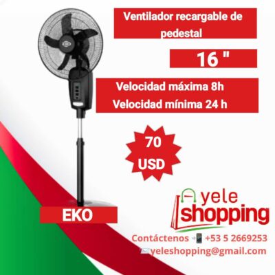 Ventilador recargable de pedestal EKO