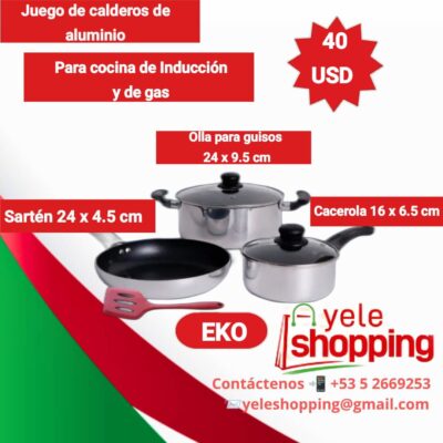 Juego de calderos de aluminio EKO