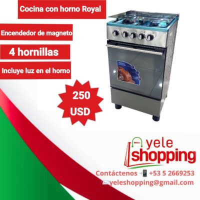 Cocina Royal con horno 4 hornillas
